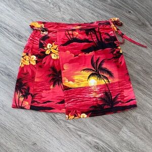 Coco’s Family Vintage Hawaiian Tropical Sunset Women Swim Sarong